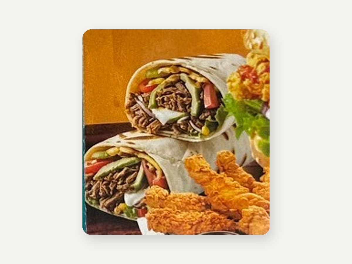 Freshly filled chicken wraps